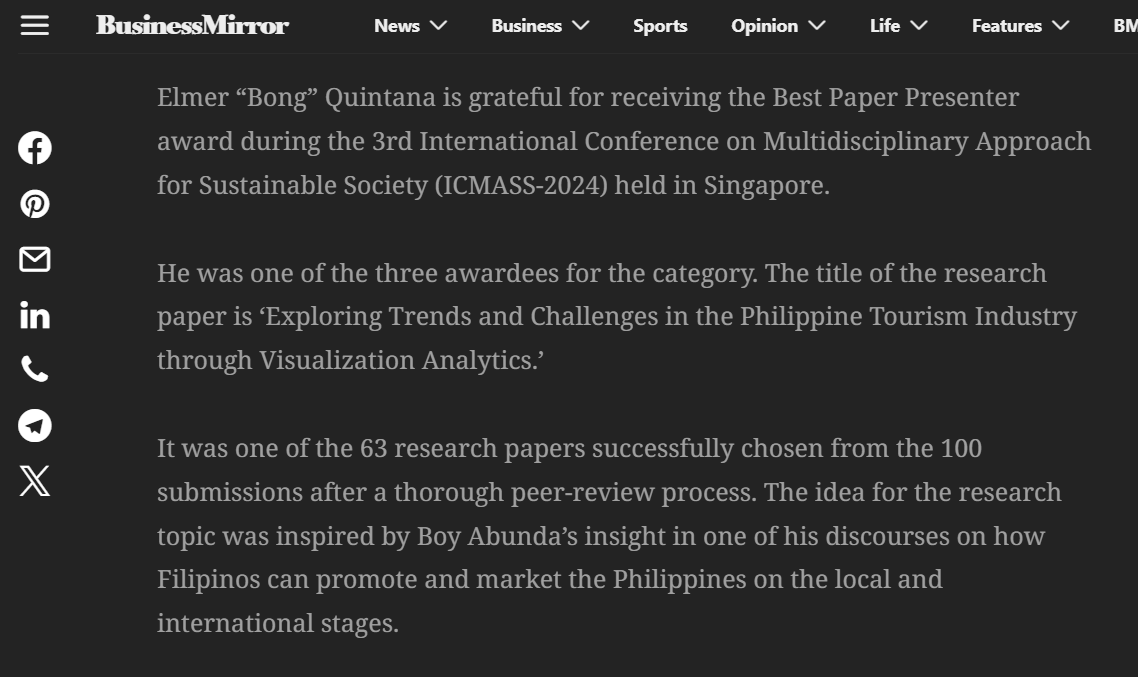 Best Paper Presenter